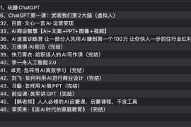 AI教程集合：万维钢，透透糖，李一舟等等