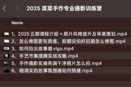 2025 菜菜手作专业摄影训练营