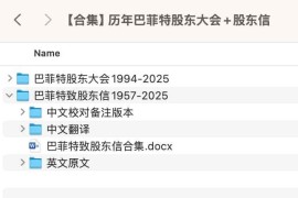 历年巴菲特股东大会+股东信【合集】