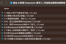 美业AI获客Deepseek+数字人-抖音美业教程电商教程