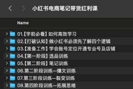 小红书电商笔记带货红利课