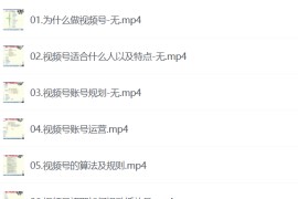 视频号0-1实操流程，视频号流量来源、视频号直播间人货场、视频号运营与搭建等