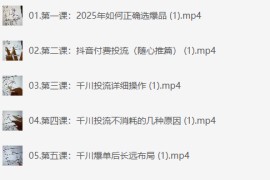 2025抖音个人IP全域流量变现进阶课，deepseek千川爆单进阶课