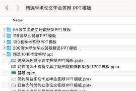 精选学术论文毕业答辩 PPT模版