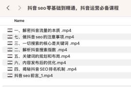 抖音seo零基础到精通，抖音运营必备课程