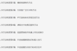 知识付费年入30万训练营（1-7）合集