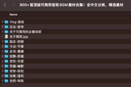 800+首顶级可商用音效BGM素材合集！全中文分类，精选素材