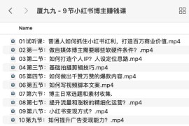 厦九九 – 9节小红书博主赚钱课
