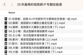 25年最棒的短视频IP专题技能课