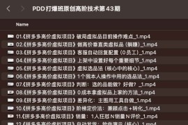 PDD打爆班原创高阶技术第43期